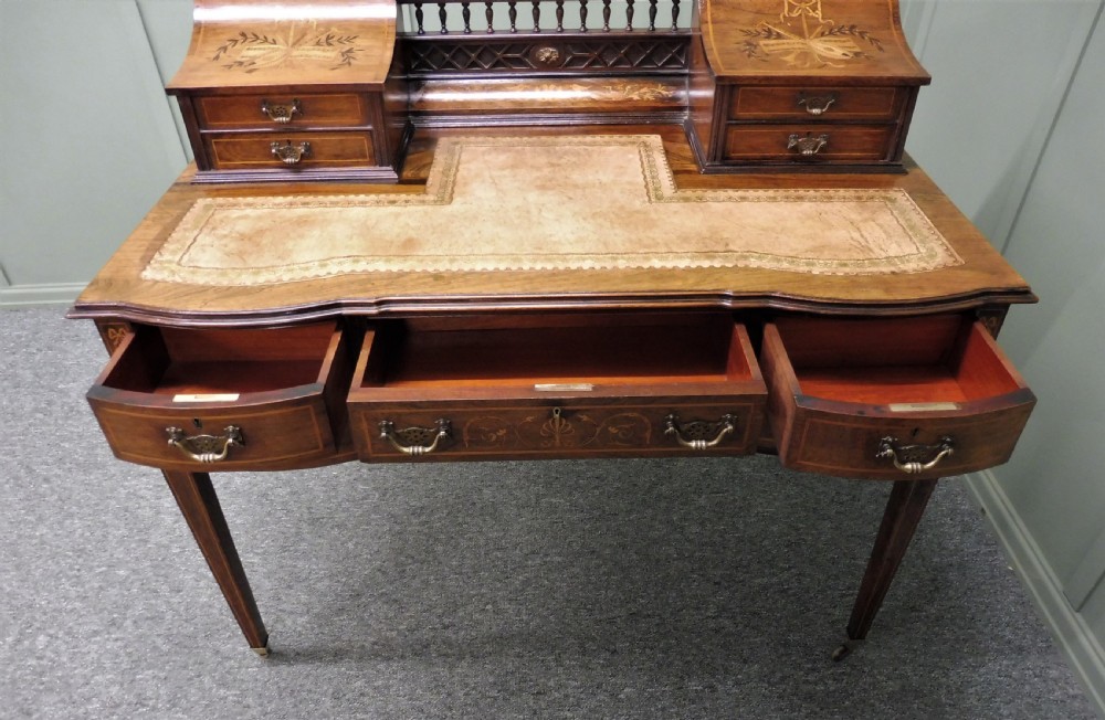 LOVELY INLAID ROSEWOOD DESK BY MAPLE AND CO View XVI