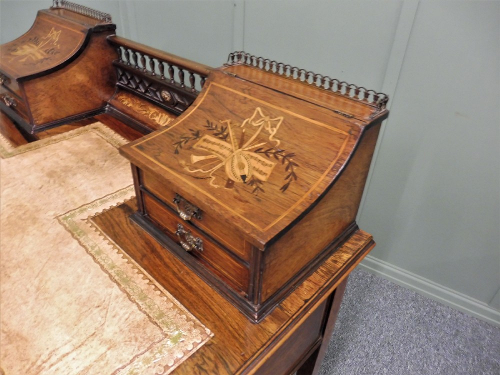 LOVELY INLAID ROSEWOOD DESK BY MAPLE AND CO View XX