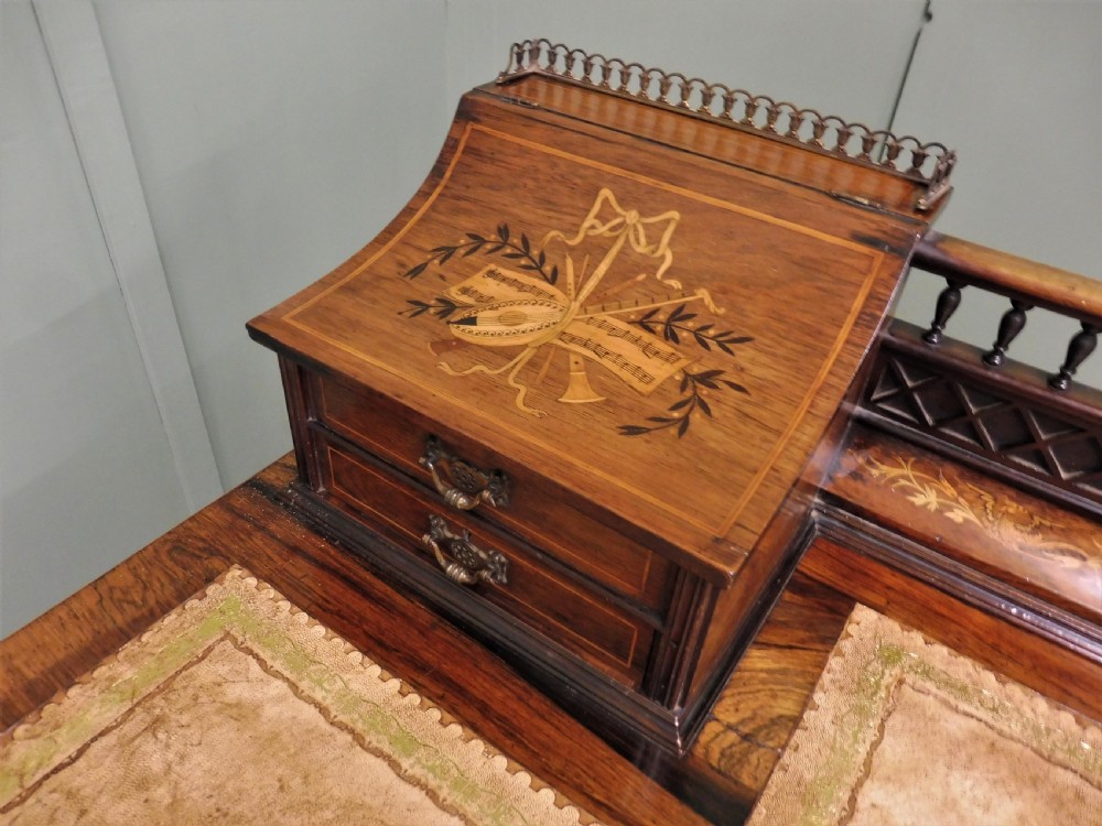 LOVELY INLAID ROSEWOOD DESK BY MAPLE AND CO View XXI