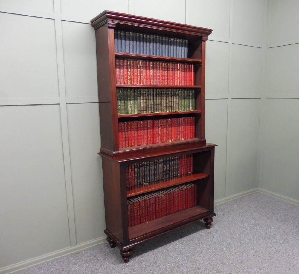 VICTORIAN MAHOGANY OPEN BOOKCASE View II