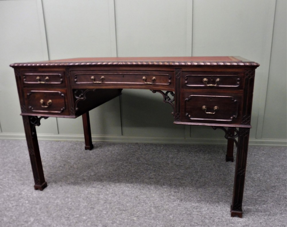 MAHOGANY CHIPPENDALE REVIVAL DESK View VIII
