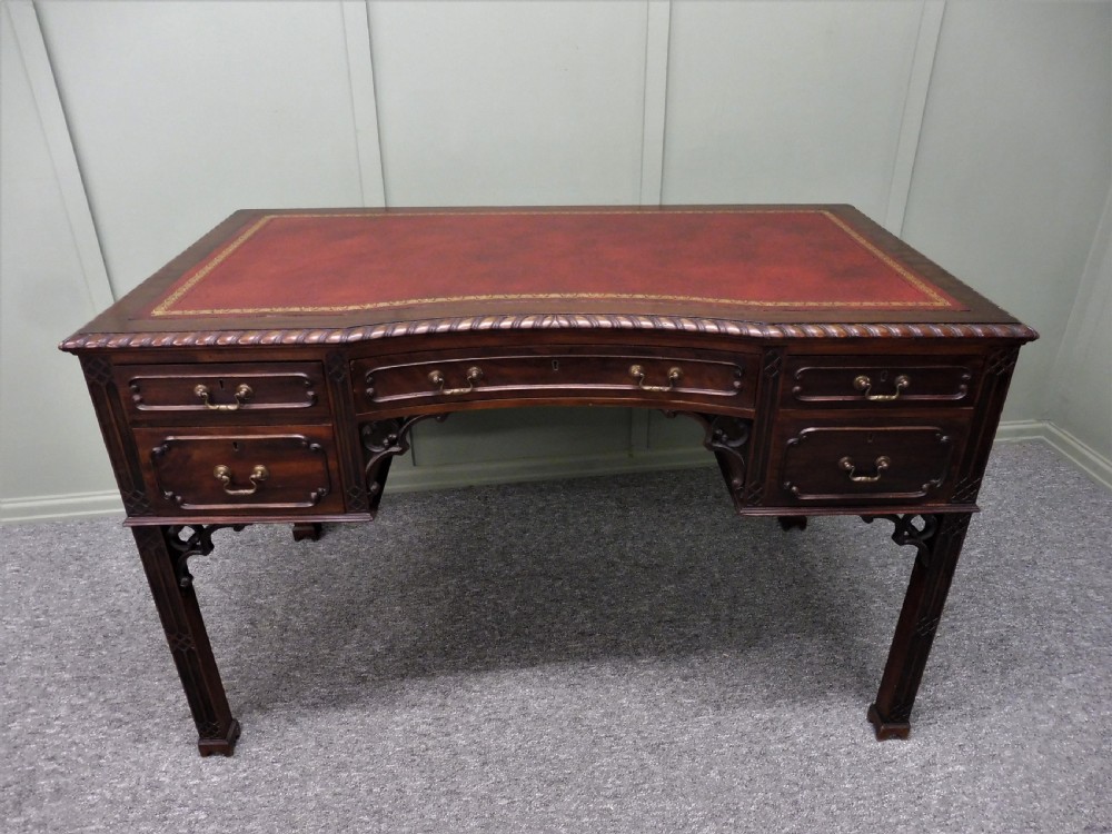 MAHOGANY CHIPPENDALE REVIVAL DESK View IX
