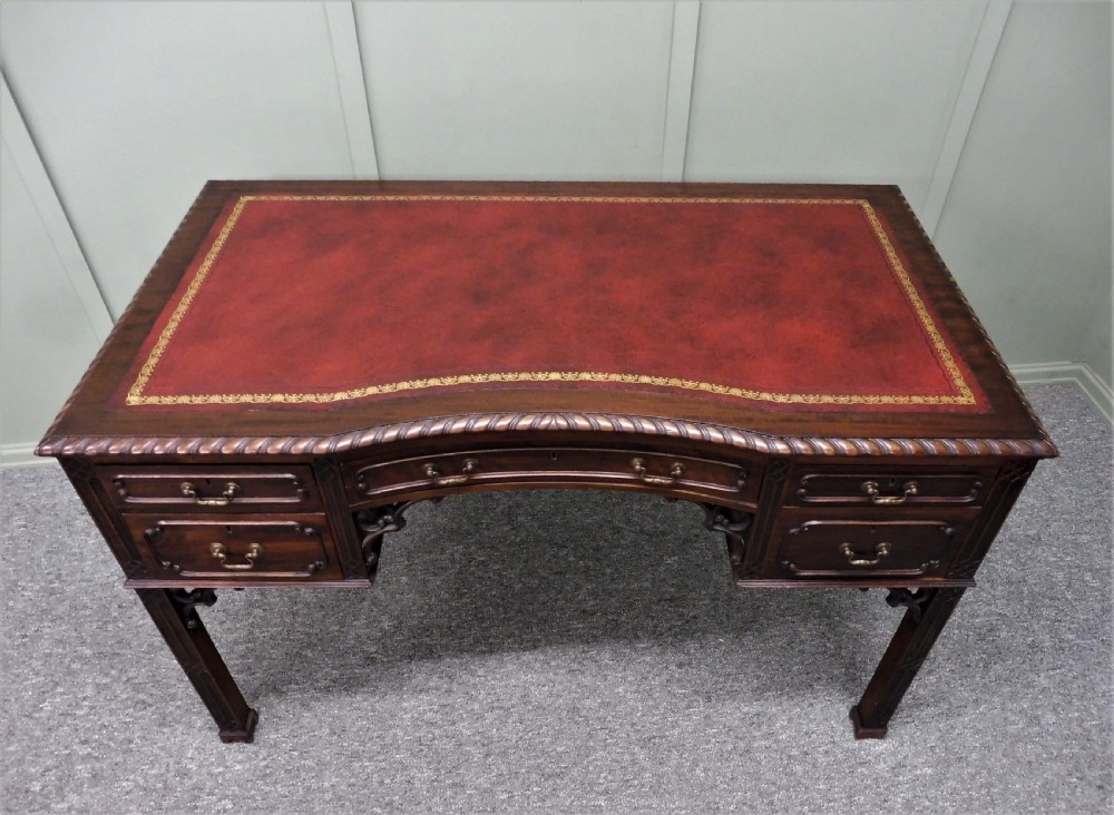 MAHOGANY CHIPPENDALE REVIVAL DESK View X