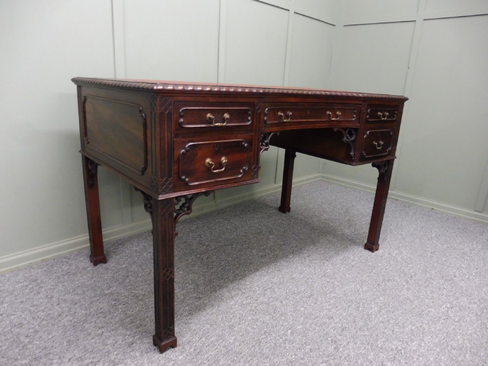 MAHOGANY CHIPPENDALE REVIVAL DESK View XI