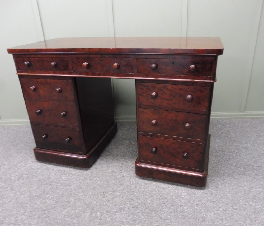 VICTORIAN PEDESTAL DESK IN PLUM PUDDING MAHOGANY View IX
