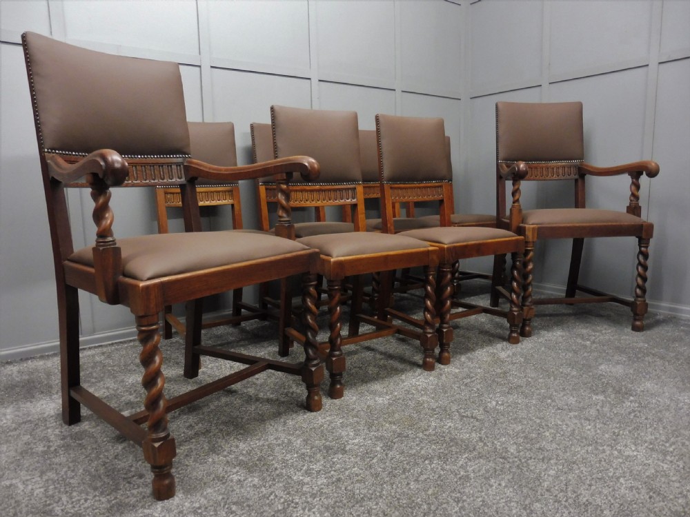 SET OF 8 OAK DINING CHAIRS View II
