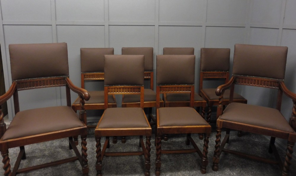 SET OF 8 OAK DINING CHAIRS View III