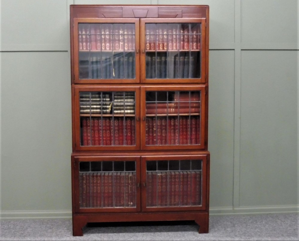 ART DECO MAHOGANY LAWYERS STACKING BOOKCASE