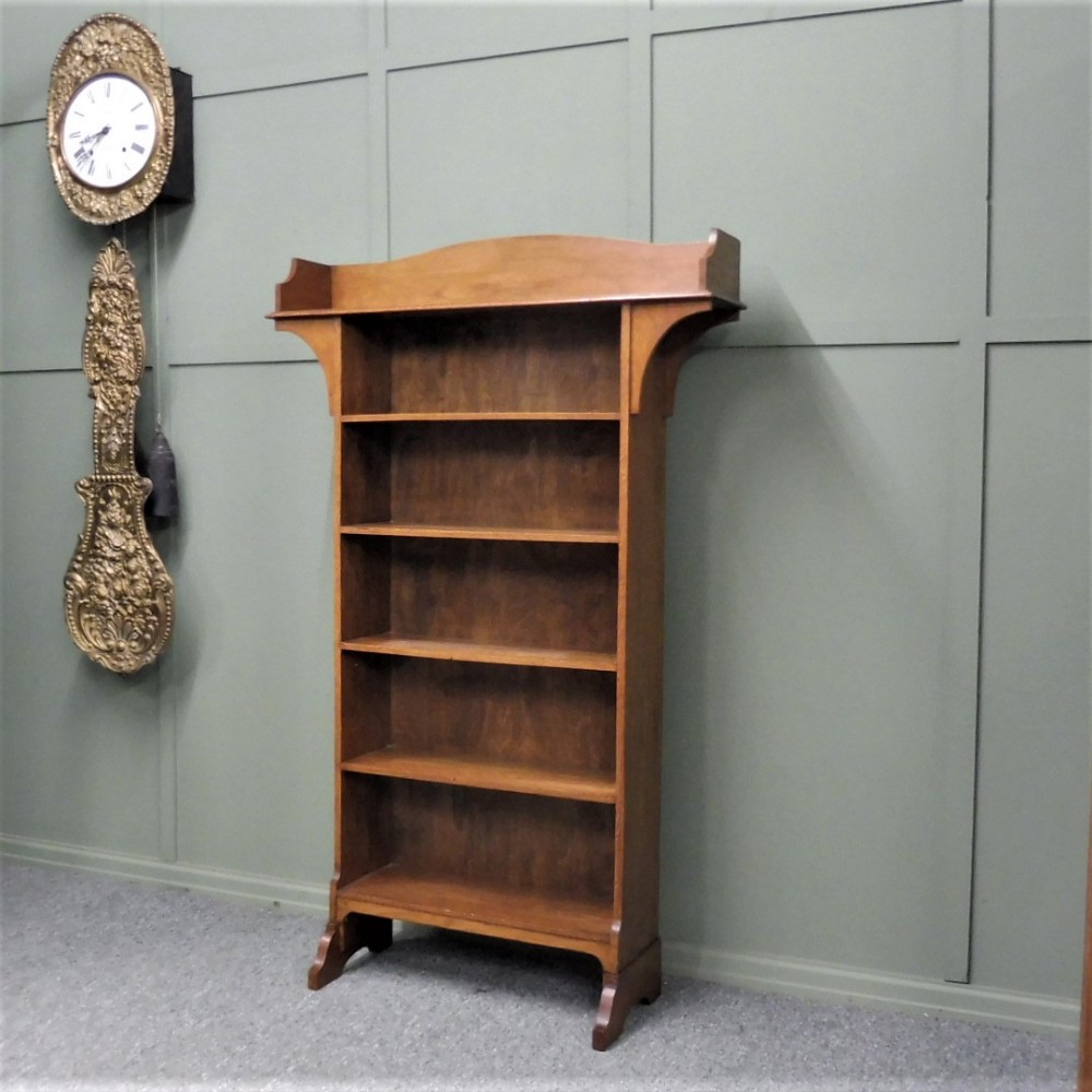 OAK ARTS AND CRAFTS OPEN BOOKCASE