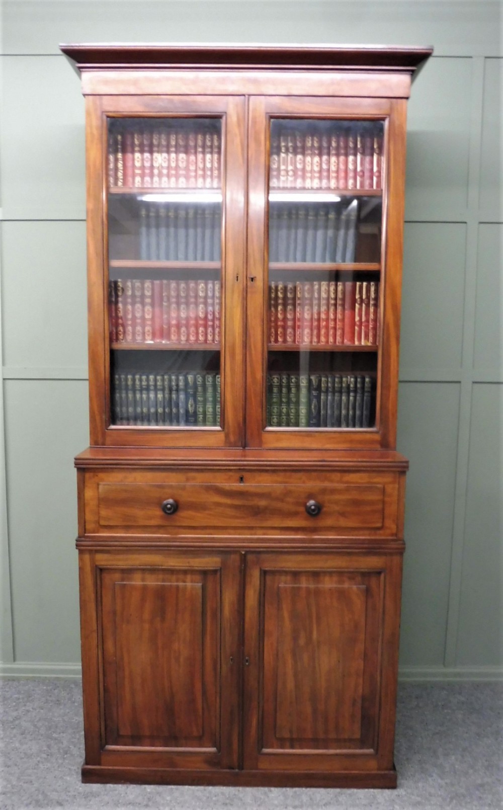 SLIM GEORGIAN SECRETAIRE BOOKCASE