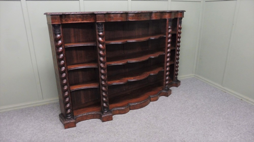 VICTORIAN WALNUT AND OAK BOOKCASE