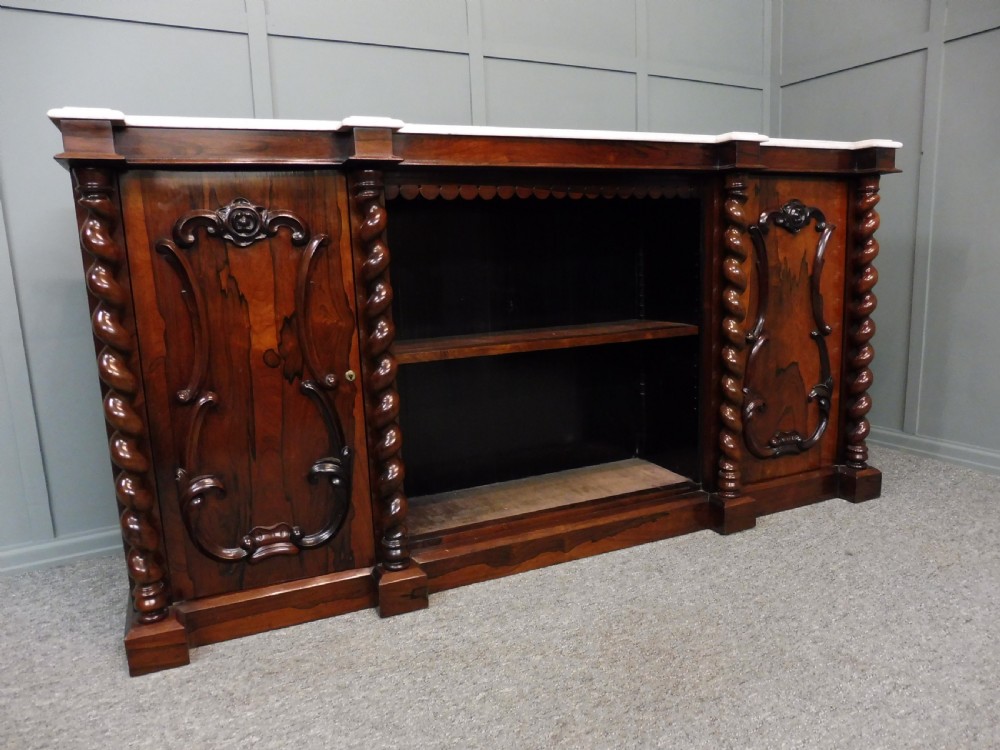 MID 19TH CENTURY ROSEWOOD AND MARBLE BOOKCASE View II