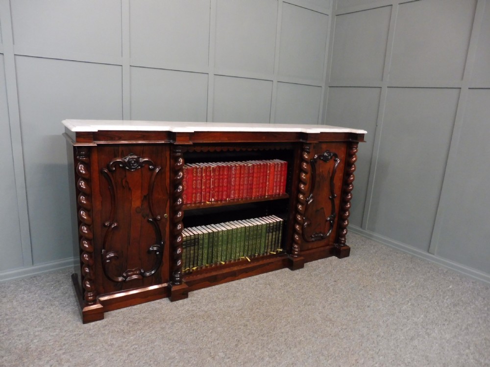 MID 19TH CENTURY ROSEWOOD AND MARBLE BOOKCASE View III