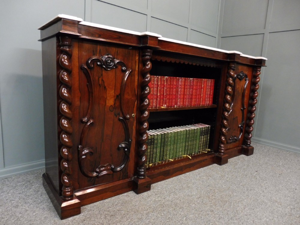 MID 19TH CENTURY ROSEWOOD AND MARBLE BOOKCASE View V
