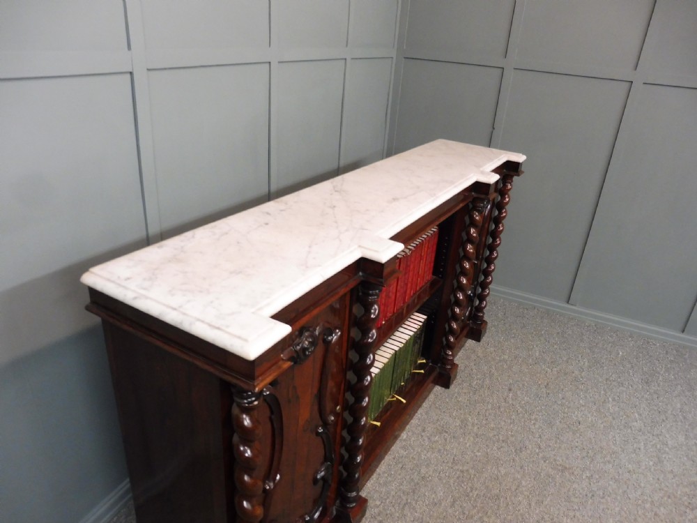 MID 19TH CENTURY ROSEWOOD AND MARBLE BOOKCASE View VII