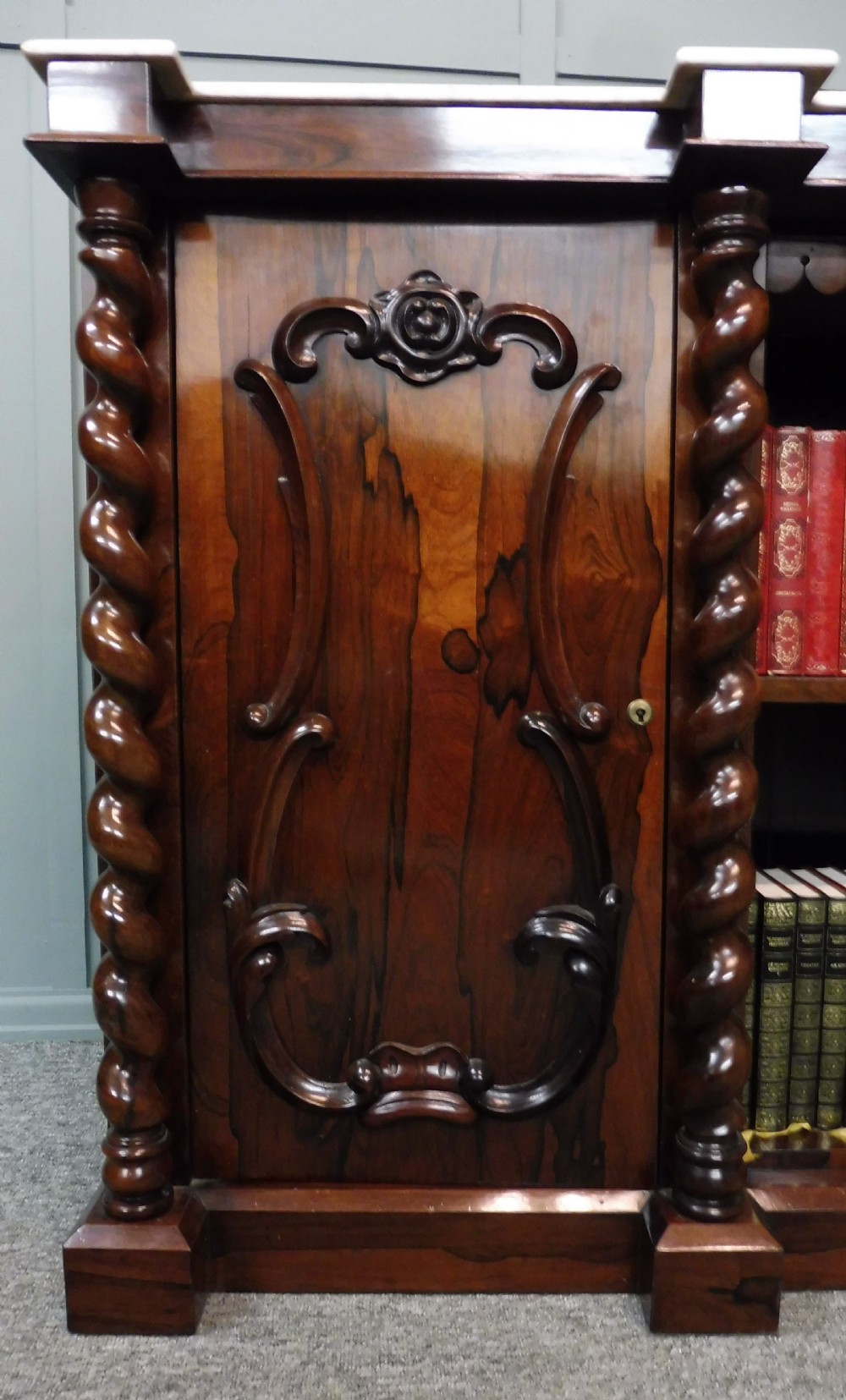 MID 19TH CENTURY ROSEWOOD AND MARBLE BOOKCASE View XIV