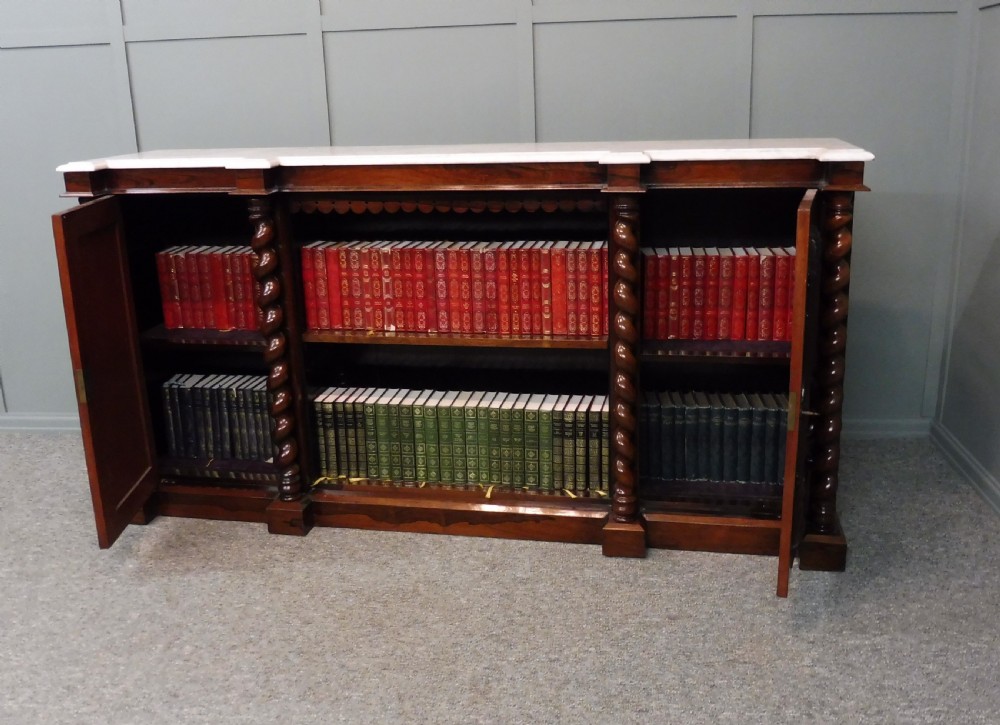 MID 19TH CENTURY ROSEWOOD AND MARBLE BOOKCASE View XV