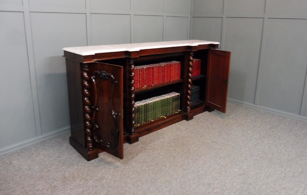MID 19TH CENTURY ROSEWOOD AND MARBLE BOOKCASE View XVI