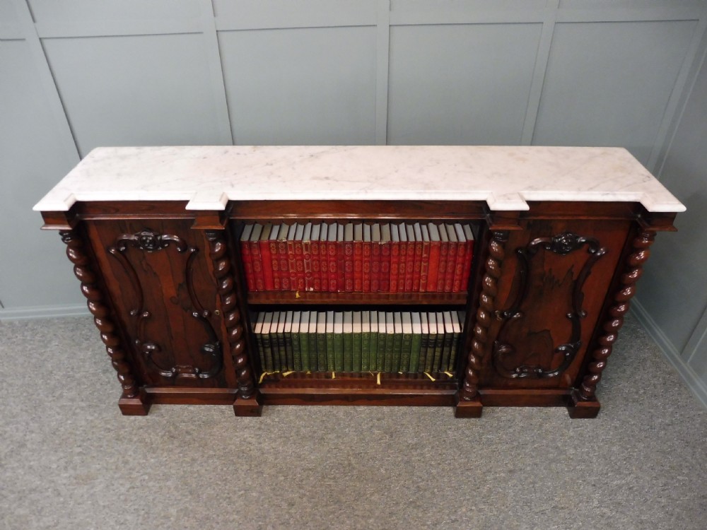 MID 19TH CENTURY ROSEWOOD AND MARBLE BOOKCASE View XVII