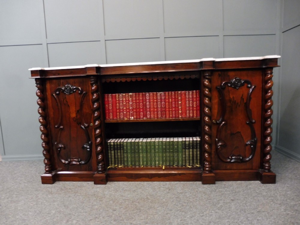 MID 19TH CENTURY ROSEWOOD AND MARBLE BOOKCASE View XVIII