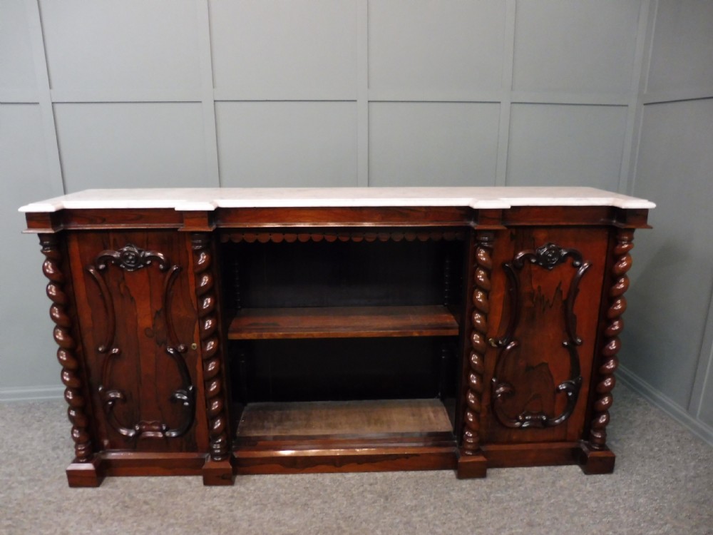 MID 19TH CENTURY ROSEWOOD AND MARBLE BOOKCASE View XX