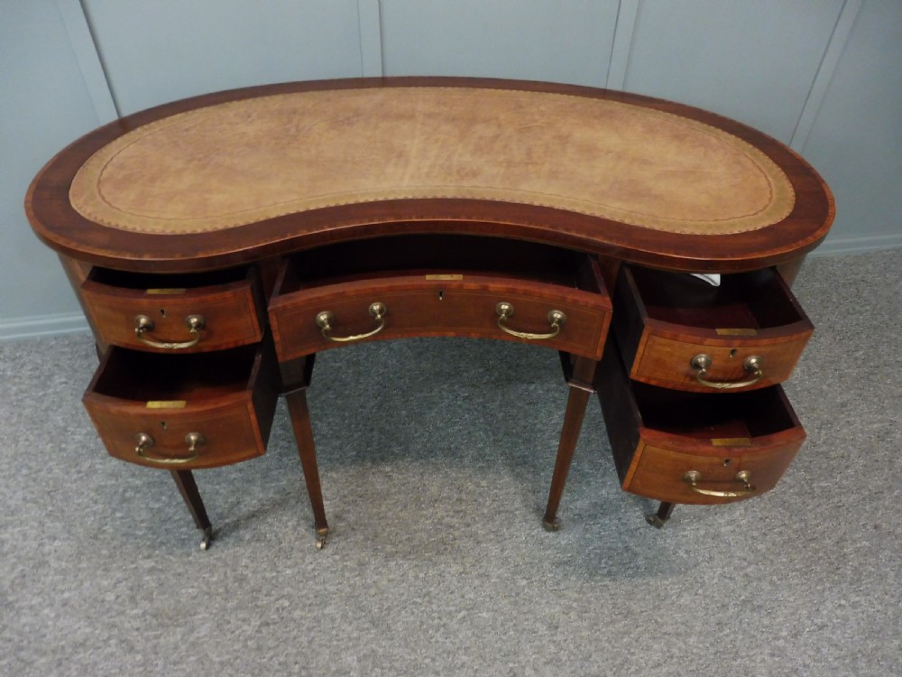EDWARDIAN INLAID KIDNEY SHAPED DESK View IX