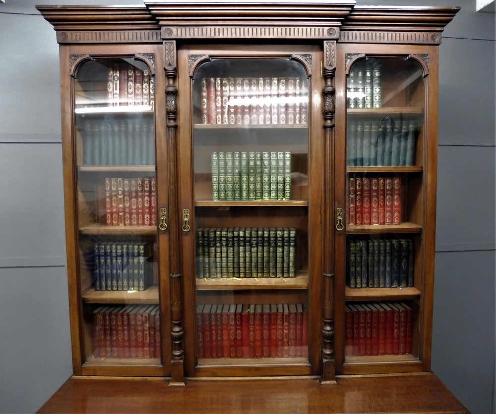 LARGE VICTORIAN WALNUT BOOKCASE View IX