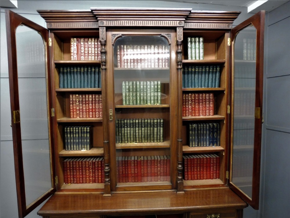 LARGE VICTORIAN WALNUT BOOKCASE View XI