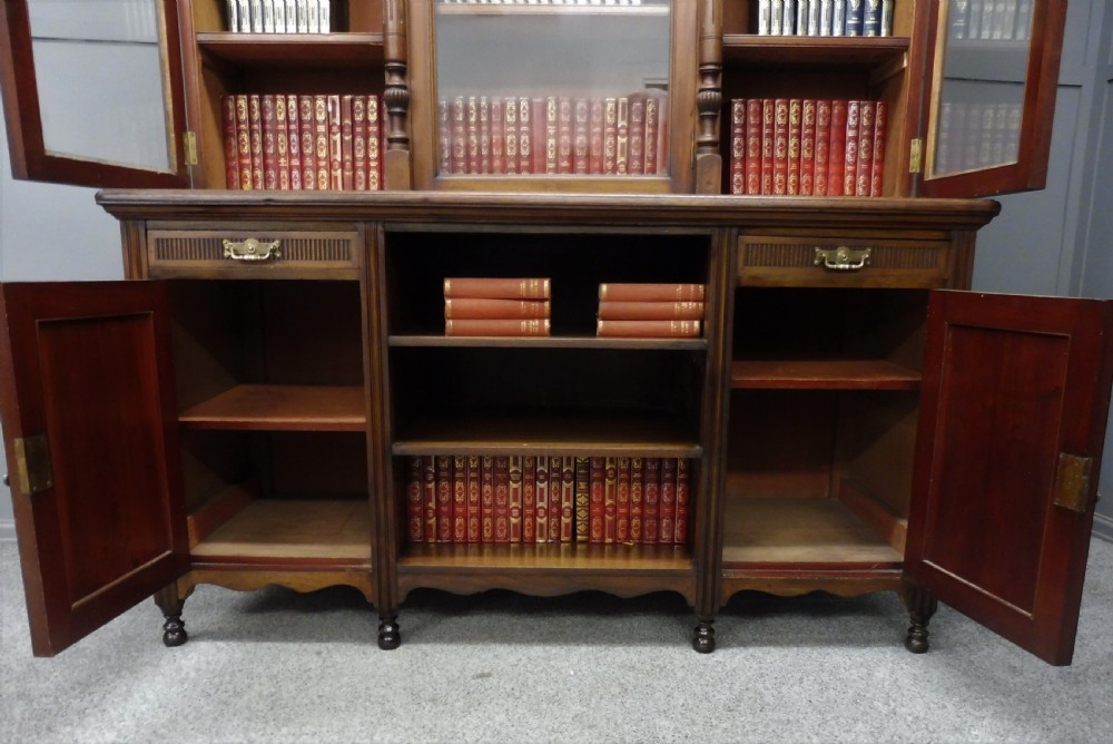 LARGE VICTORIAN WALNUT BOOKCASE View XII