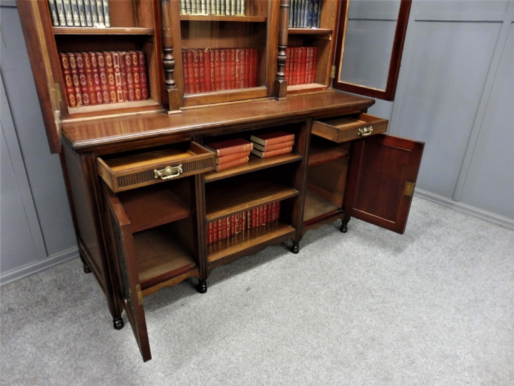 LARGE VICTORIAN WALNUT BOOKCASE View XIII