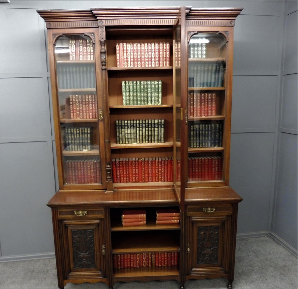 LARGE VICTORIAN WALNUT BOOKCASE View XIV