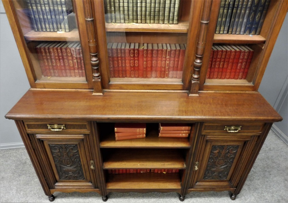LARGE VICTORIAN WALNUT BOOKCASE View XV
