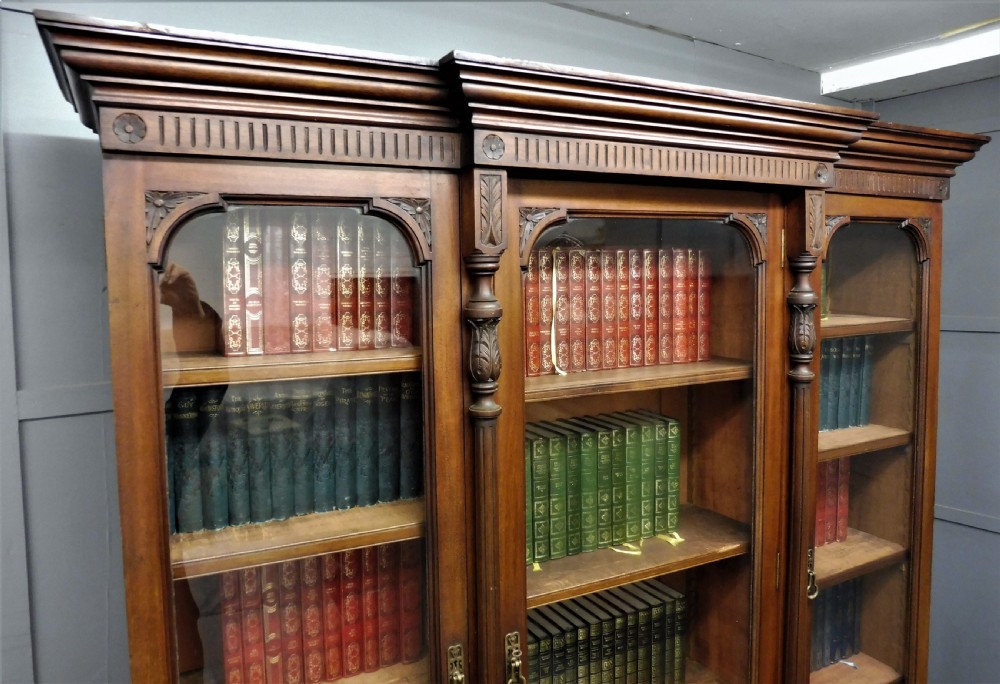 LARGE VICTORIAN WALNUT BOOKCASE View XVI