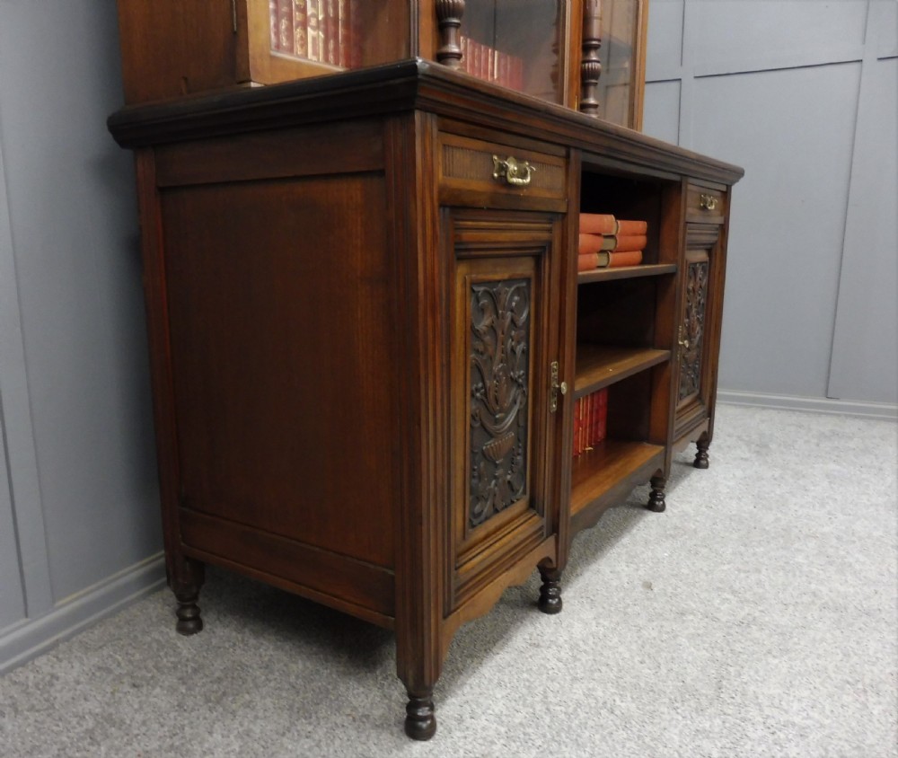 LARGE VICTORIAN WALNUT BOOKCASE View XVIII