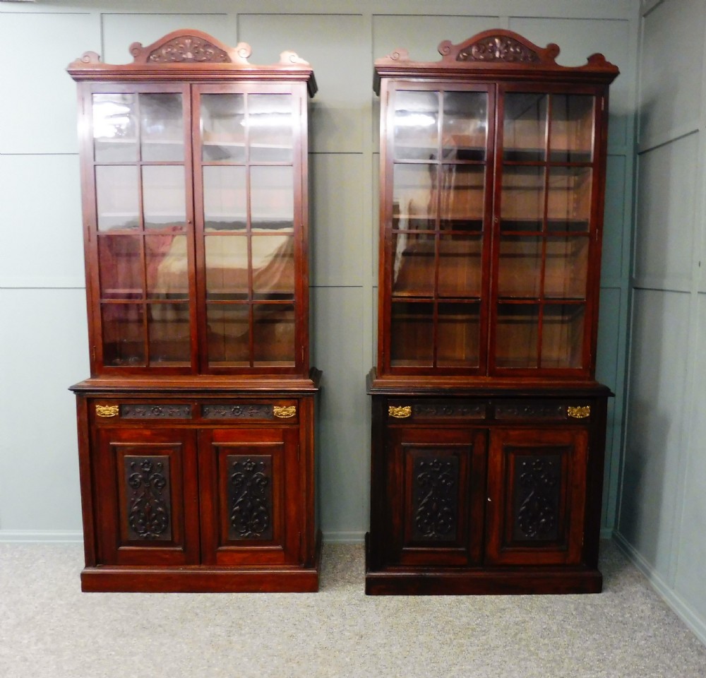 PAIR OF VICTORIAN WALNUT BOOKCASE View V