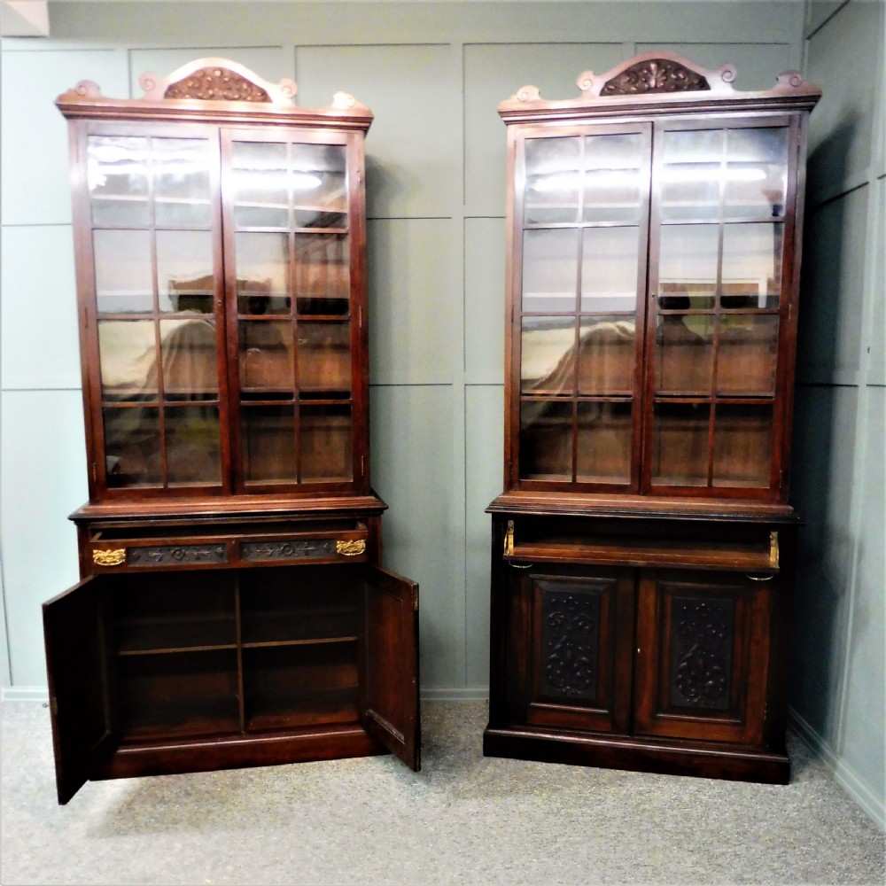 PAIR OF VICTORIAN WALNUT BOOKCASE View XVII