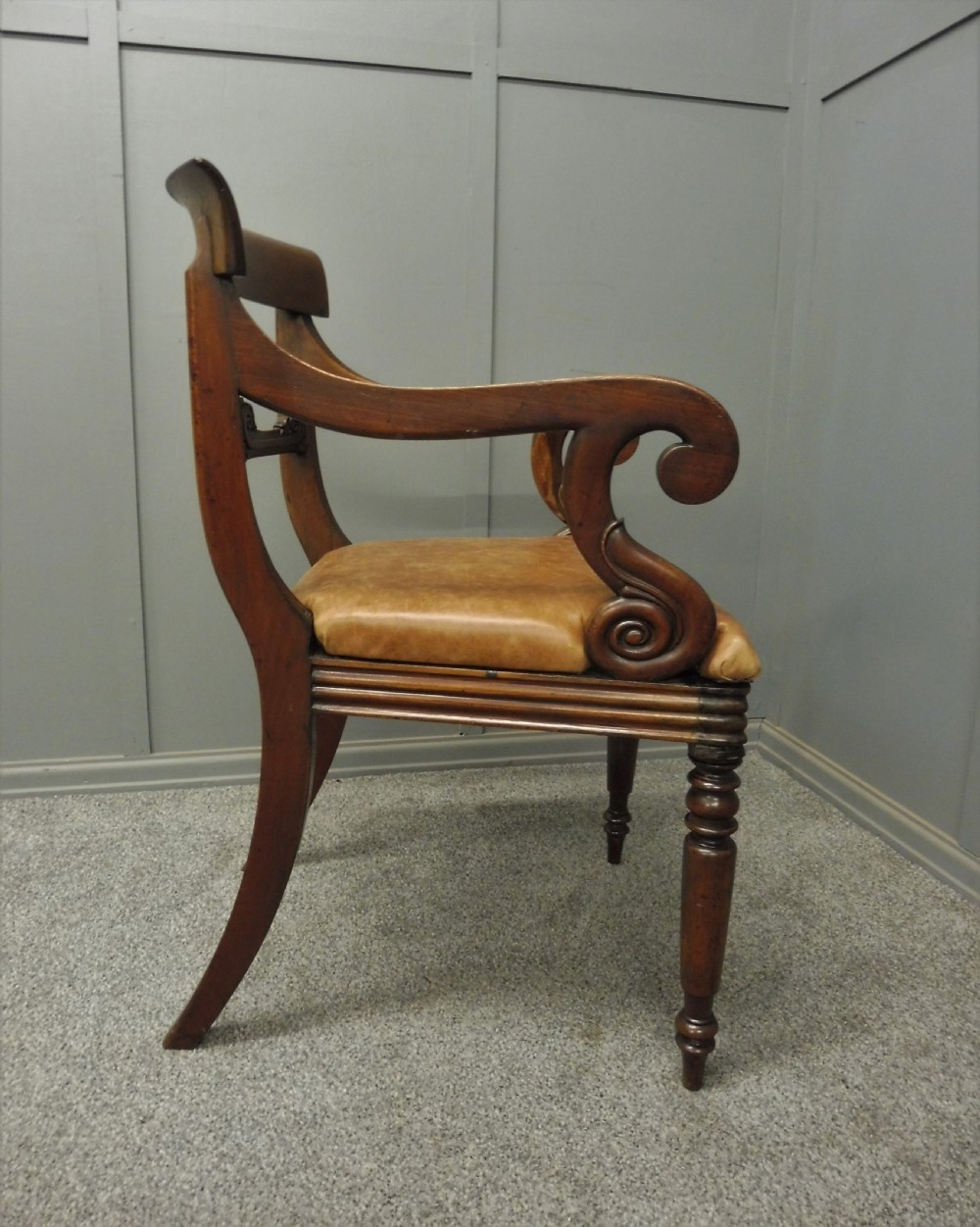 ANTIQUE MAHOGANY DESK OR LIBRARY CHAIR View VI