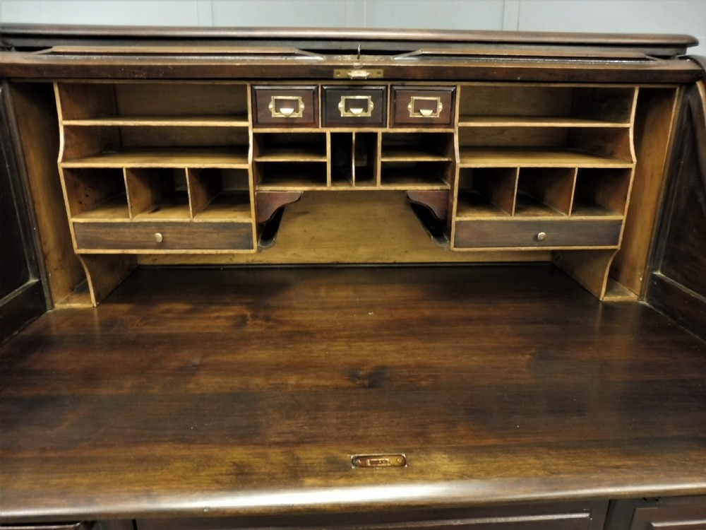 EDWARDIAN MAHOGANY ROLL TOP DESK View V