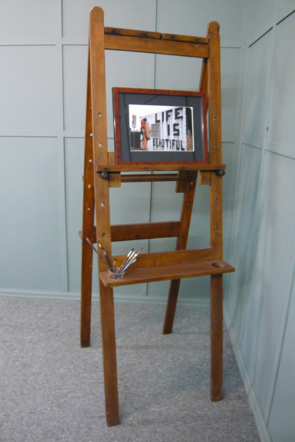 Artists Easel Double Sided Oak c1930 View II