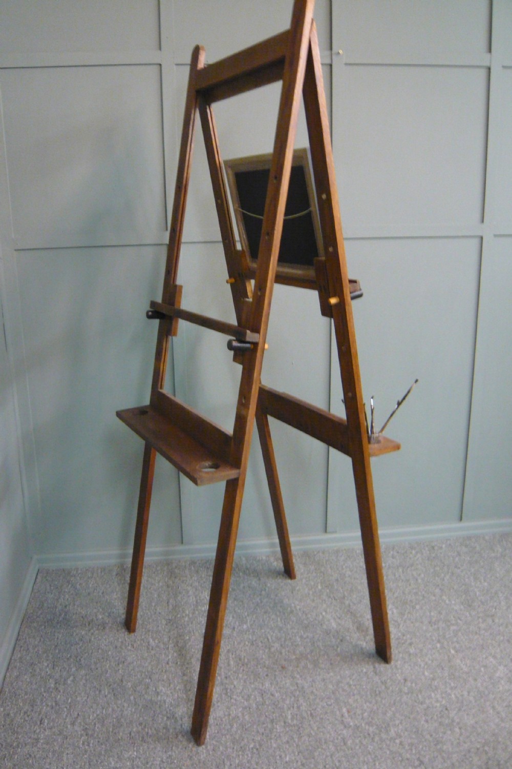 Artists Easel Double Sided Oak c1930 View III