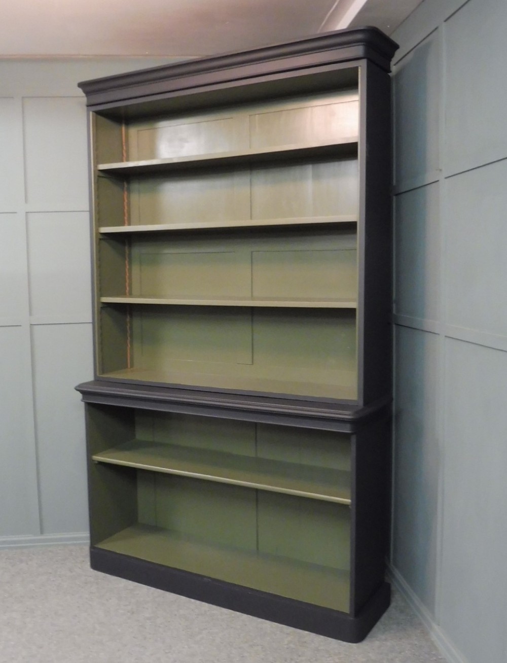 LARGE 19TH CENTURY PAINTED BOOKCASE