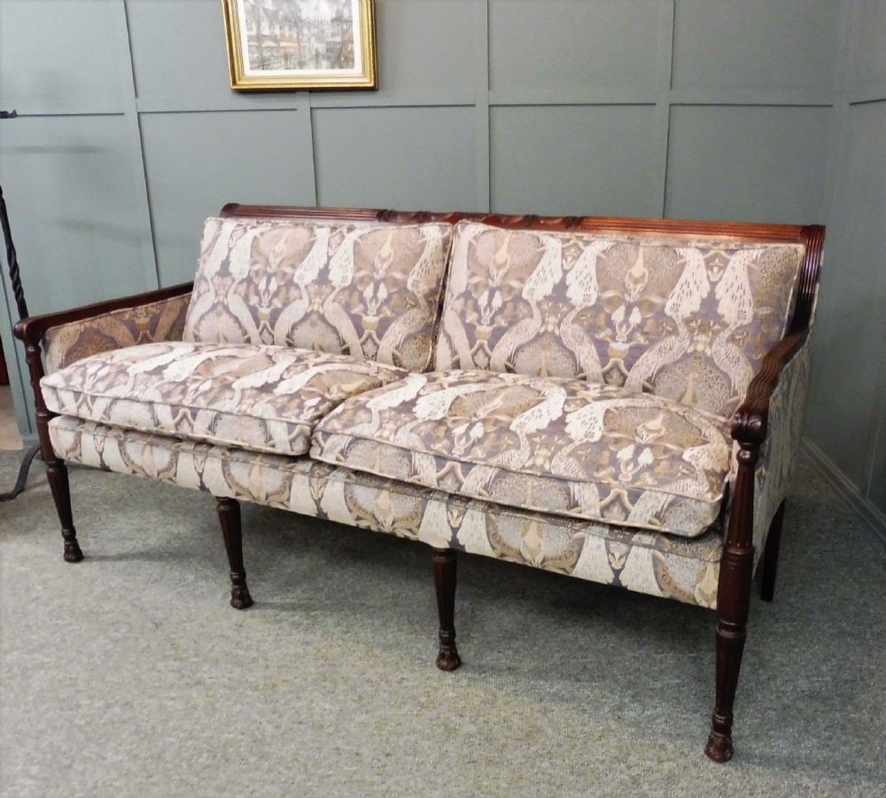 ANTIQUE ADAMS DESIGN MAHOGANY SOFA View III