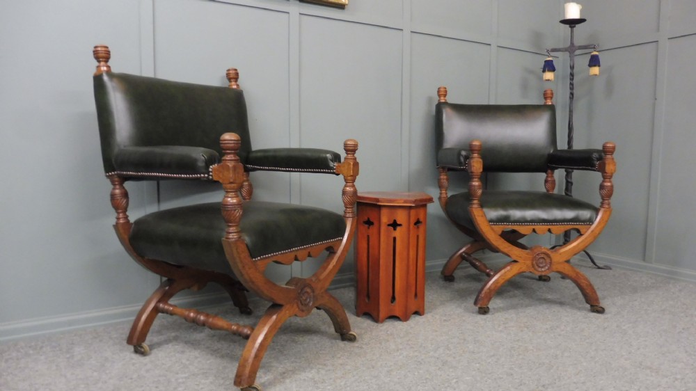 EXCELLENT PAIR OF GILLOWS LIBRARY ARMCHAIRS