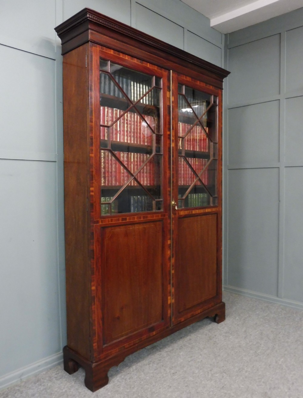 LATE 19TH CENTURY MAHOGANY INLAID BOOKCASE View II