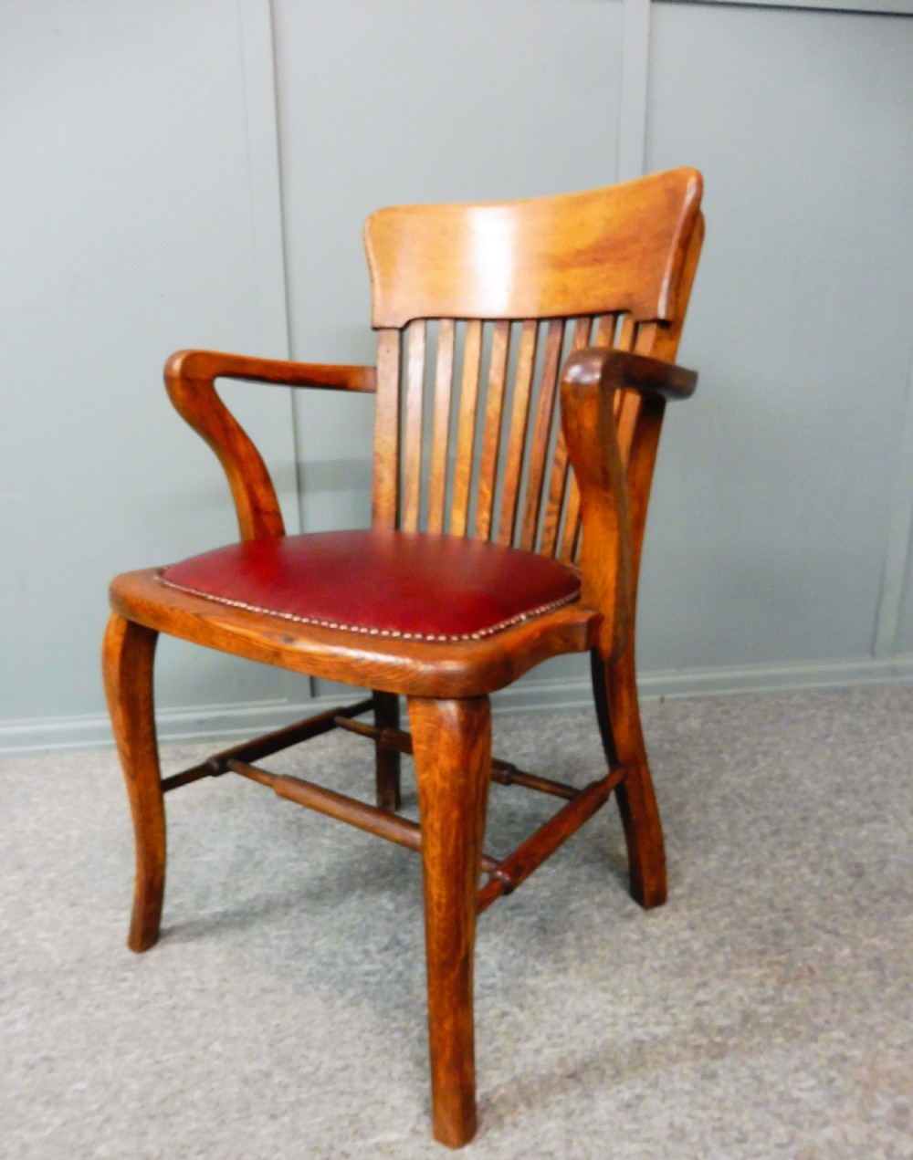 EDWARDIAN OAK OFFICE ARM CHAIR View III