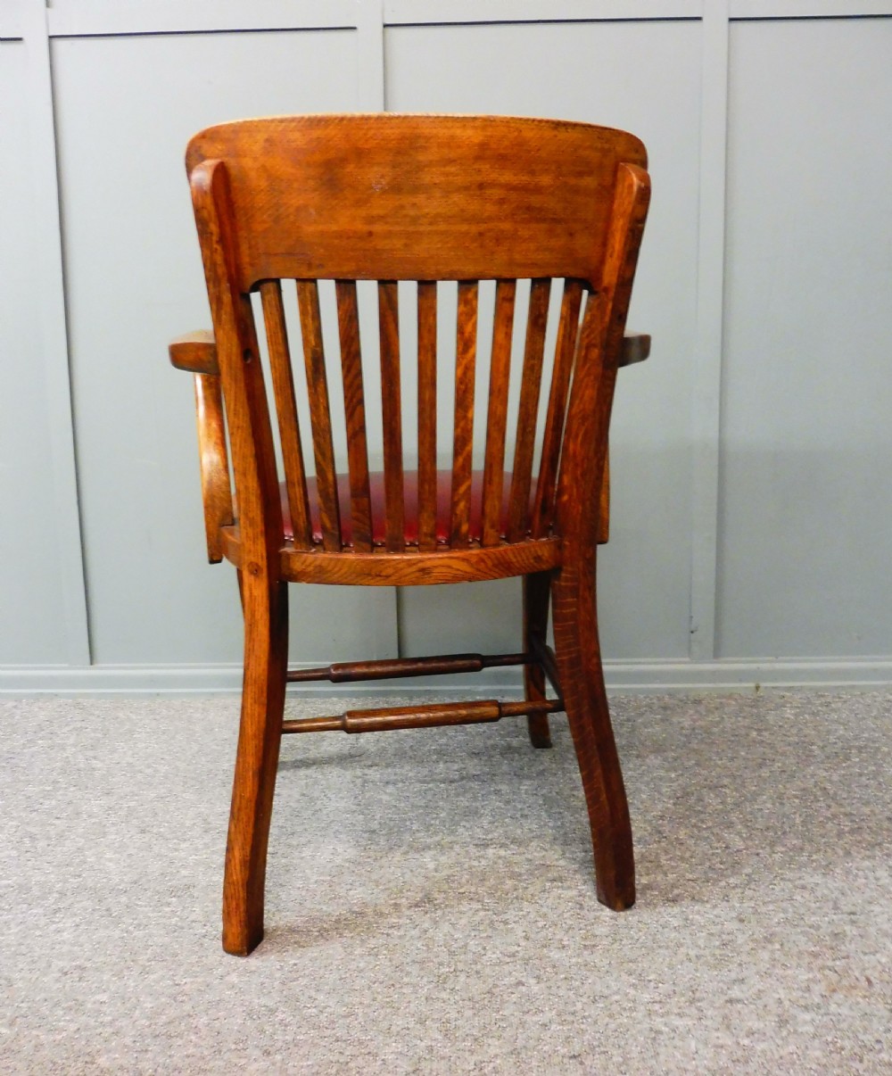 EDWARDIAN OAK OFFICE ARM CHAIR View V