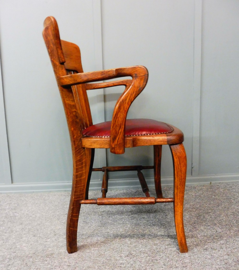 EDWARDIAN OAK OFFICE ARM CHAIR View VI