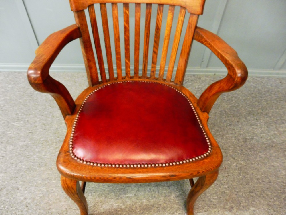 EDWARDIAN OAK OFFICE ARM CHAIR View VIII