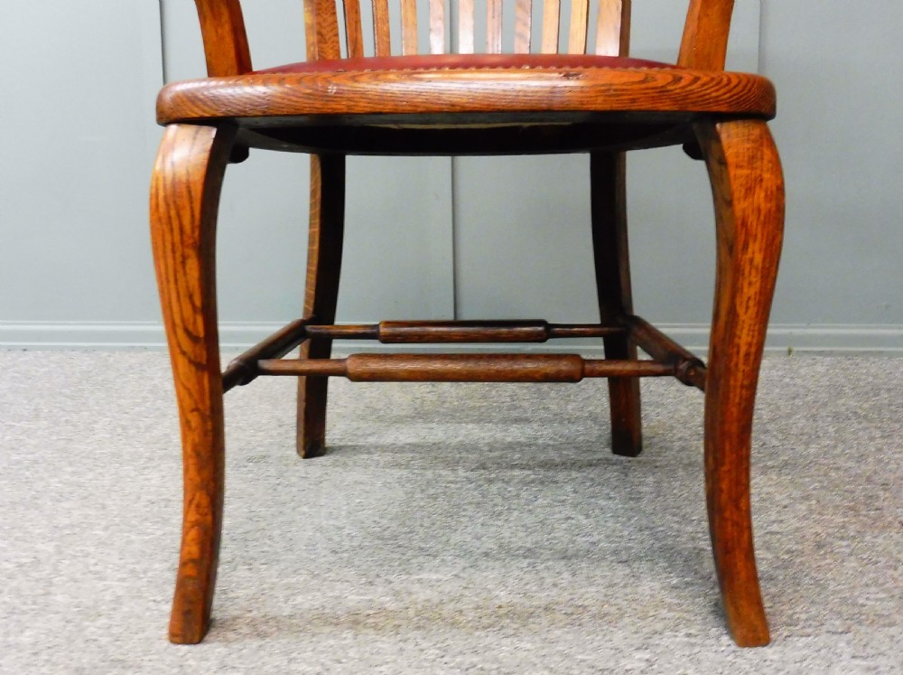 EDWARDIAN OAK OFFICE ARM CHAIR View IX