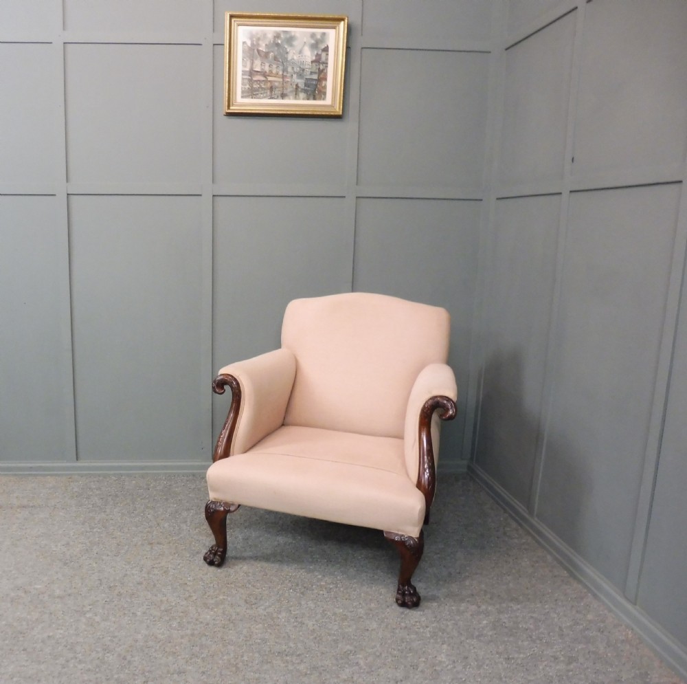 FINE EDWARDIAN MAHOGANY ARMCHAIR